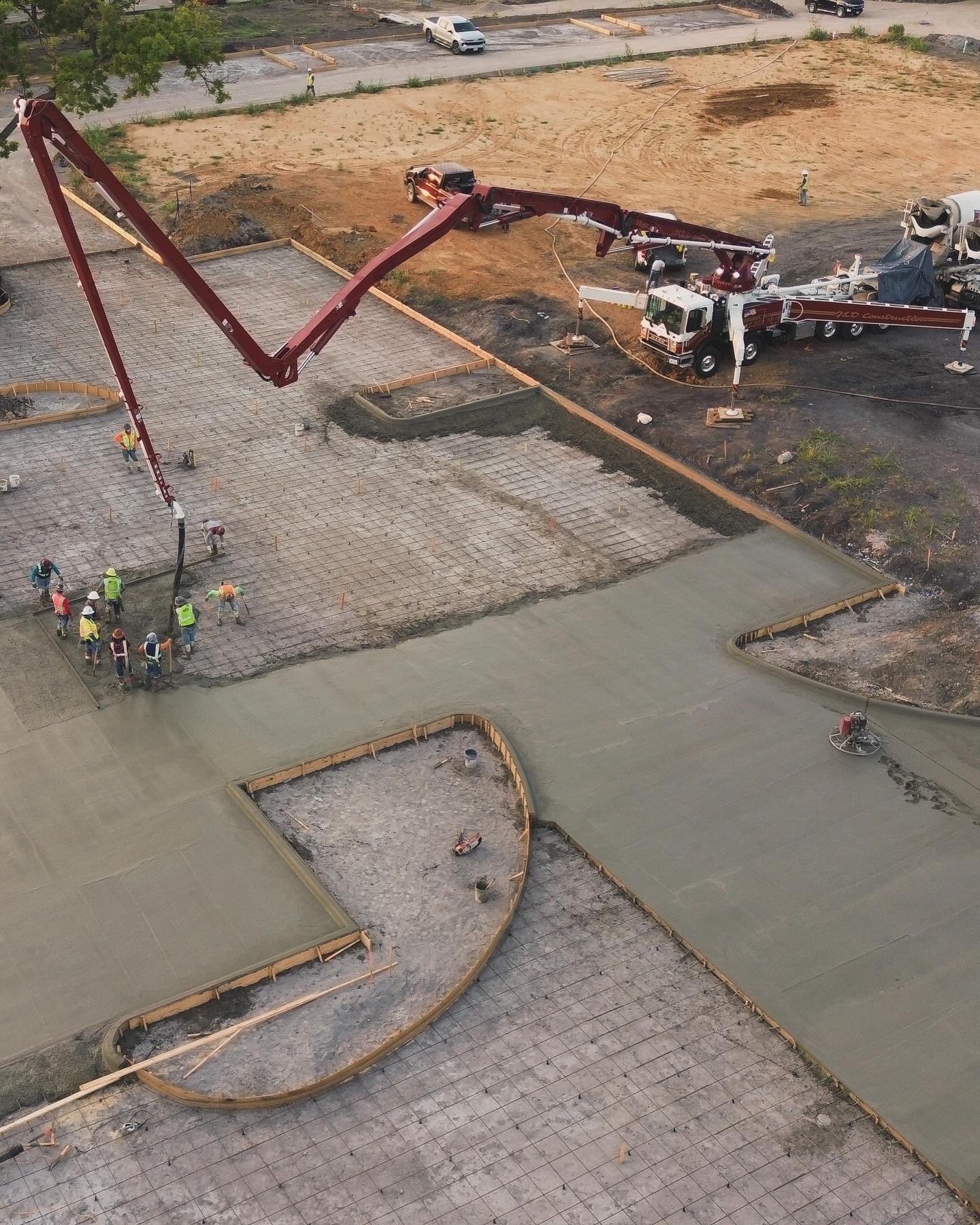 TRX Construction aerial concrete pour