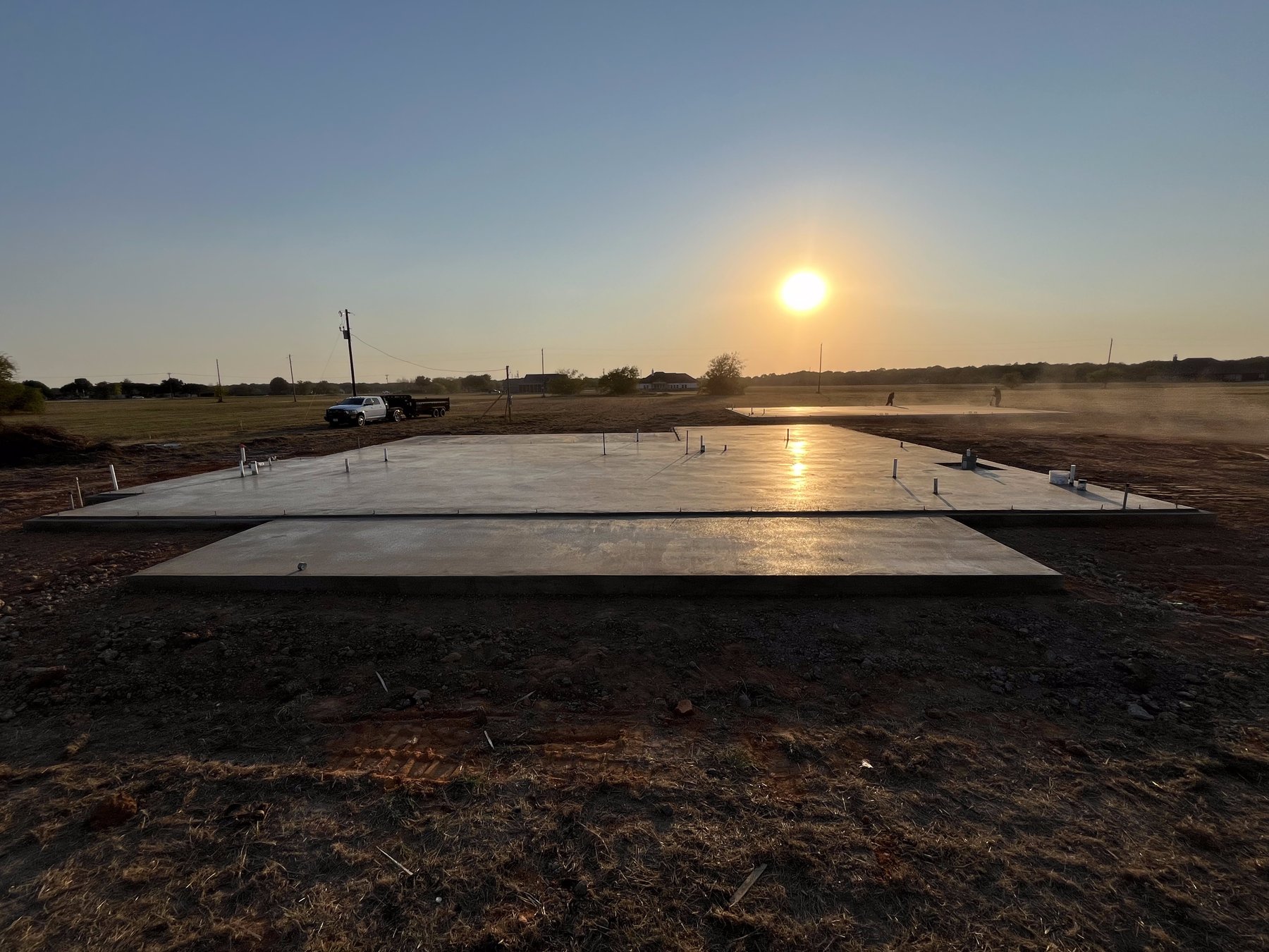 Sunset concrete slab pour — TRX Construction