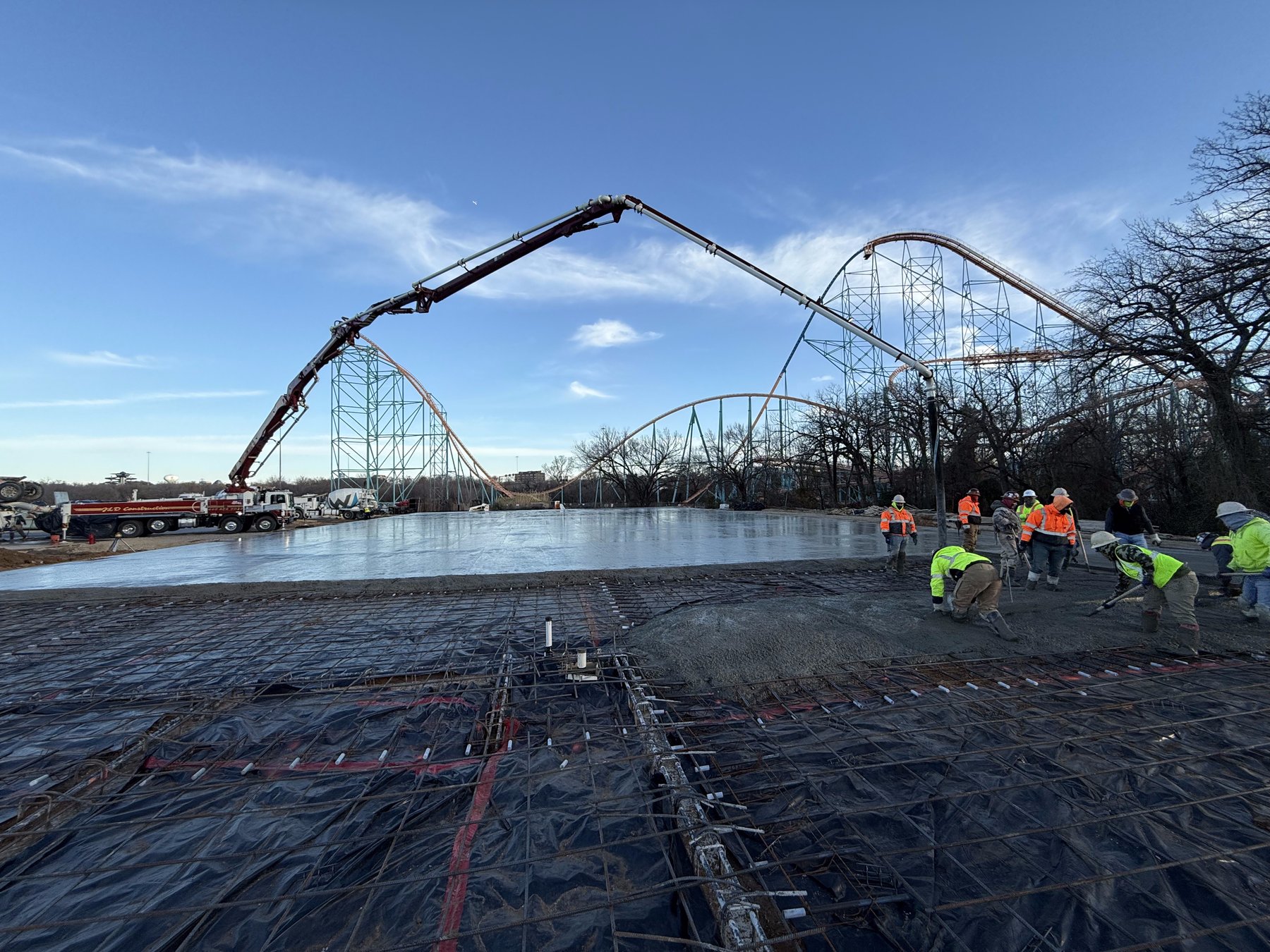 Pump truck arching over slab — TRX Construction